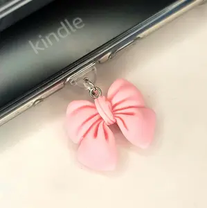 Pink Coquette Bow Kindle, E-reader, Phone Dust Plug/Charms - USB-C compatible