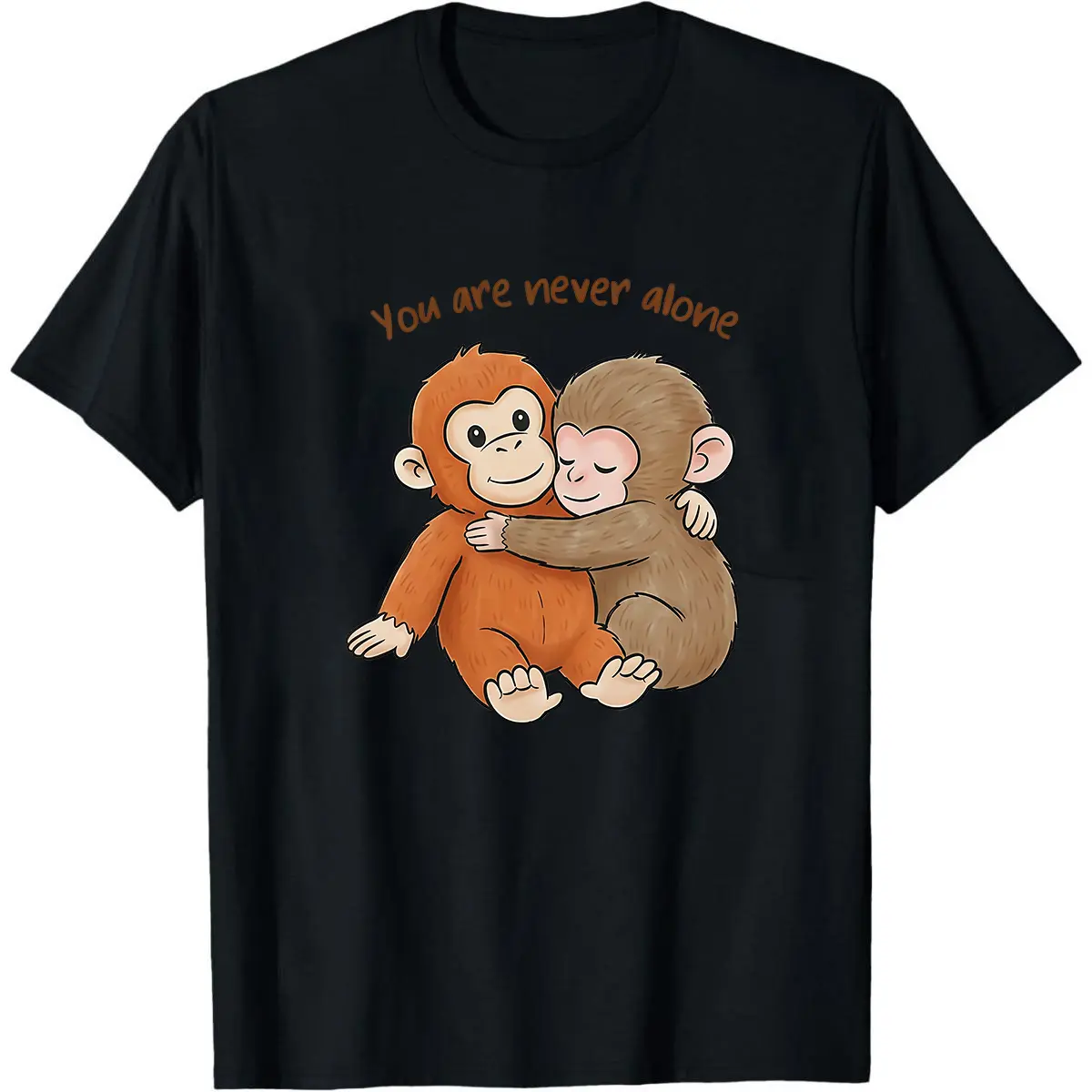 Viral Punch Monkey Shirt, Cute Baby Monkey Hugging Plush Toy Graphic Tee, Emotional Animal Lover Gift, Soft Vintage Washed Unisex T-Shirt, Cozy Aesthetic Monkey Meme Shirt