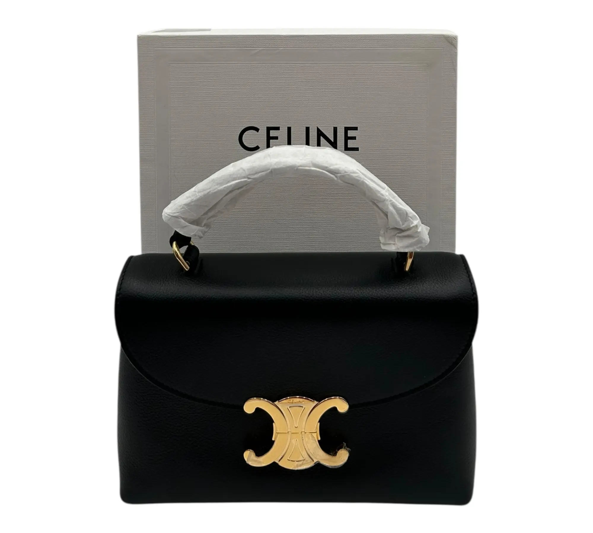 Pre-owned Celine CALFSKIN Crossbody bags Teen Nino Bag Black Crossbody Bag with Gold Hardware