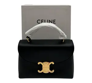 Pre-owned Celine CALFSKIN Crossbody Bags Teen Nino Bag Black Crossbody Bag with Gold Hardware