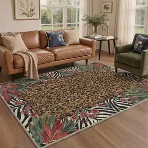 【Summervibes】GENIMO Area Rug – Pet Friendly, Non-Slip, Machine Washable Carpet, Soft Floor Rug, Stylish Home Decor for Living Room, Bedroom, Hallway ,ARB2024-BLOOM