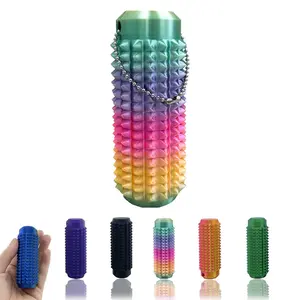 Little Ouchies Mini Grippie Portable Vibrant Colors Stim Tool with Firm Plastic Spikes for Anxiety & Stress Relief - Spiky Grippie Stim Keychain, Clip to Keys for On-the-Go Comfort Pain Stimulation Impulse Management