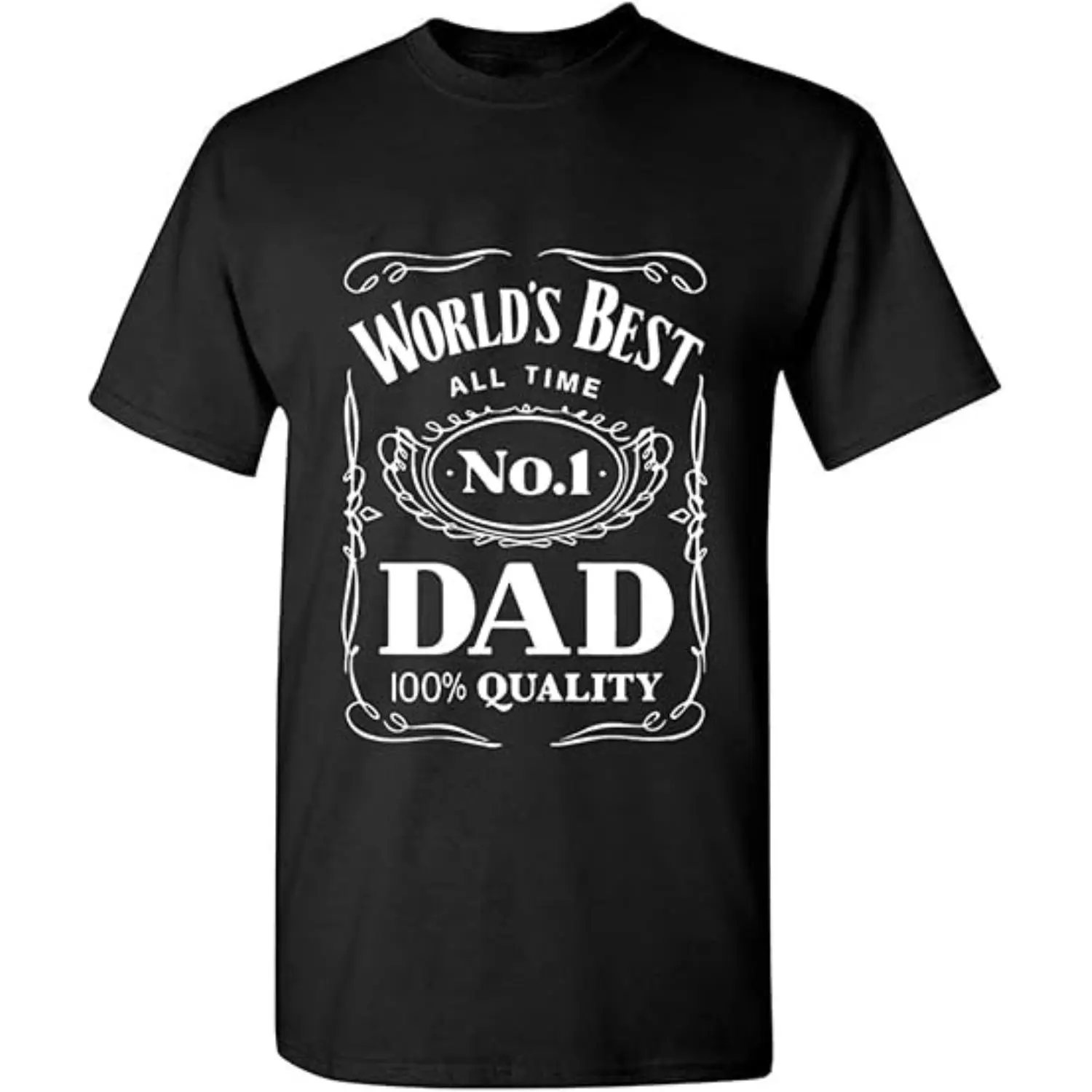 World's Best No. 1 “Dad”/“Daddy” Father’s Day Gifts T-Shirt, Black