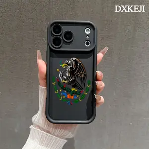 Mexican Golden Eagle Badge Flag Phone Case, Soft Silicone, Fully Protected and Shockproof For iPhone 17 16 15 Pro Max 14 13 12 11 Plus Air Cover