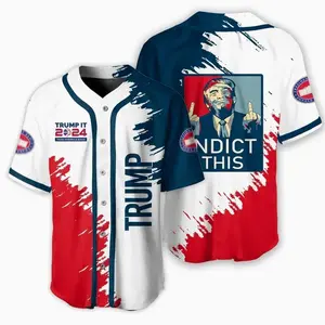 Trump In.d ict This Baseball Jersey, Trump I'm Voting Fe-l.on for President 2024, 4th of July Flag Baseball Jersey - Adult & Youth Size