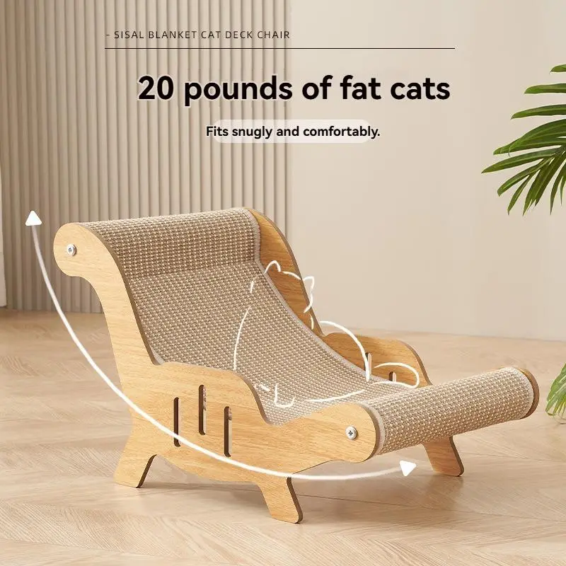 Durable Cat Scratching Post, Sisal Material, Anti-Slip Base, Pet Toy & Bed, Self-Cleaning Kitty Lounge Chair, Ideal Gift for Cats