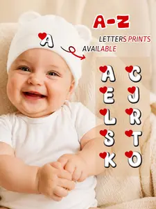 1PC Baby Cotton Hat with 26 Letters, Warm Infant Hospital Beanie for Newborns, Newborn Hats, Suitable for Boys & Girls in Autumn and Winter, Daily Wear