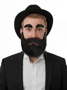 Realistic Fake Beard Prop, Halloween Party Prank Costume, Old Man Pirate Cosplay Beards Accessory, Fun and Funny Dress Up