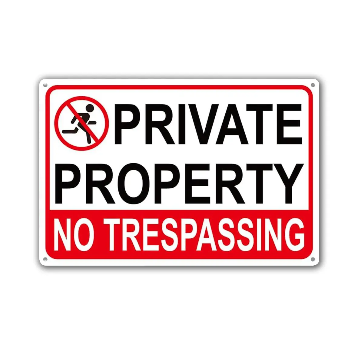 Large No Tresspassing Sign Private Property 8x12 Inch Rust Free Aluminum, Sturdy Private Property Metal Signs with Reflective Materials, Outdoor Keep Out Sign for Home, Farm, Yard Decor Gift, Office Decor