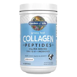 Garden of Life Grass Fed Collagen Peptides Dietary Supplement Powder - Unflavored - Collagen Protein - 9.87oz