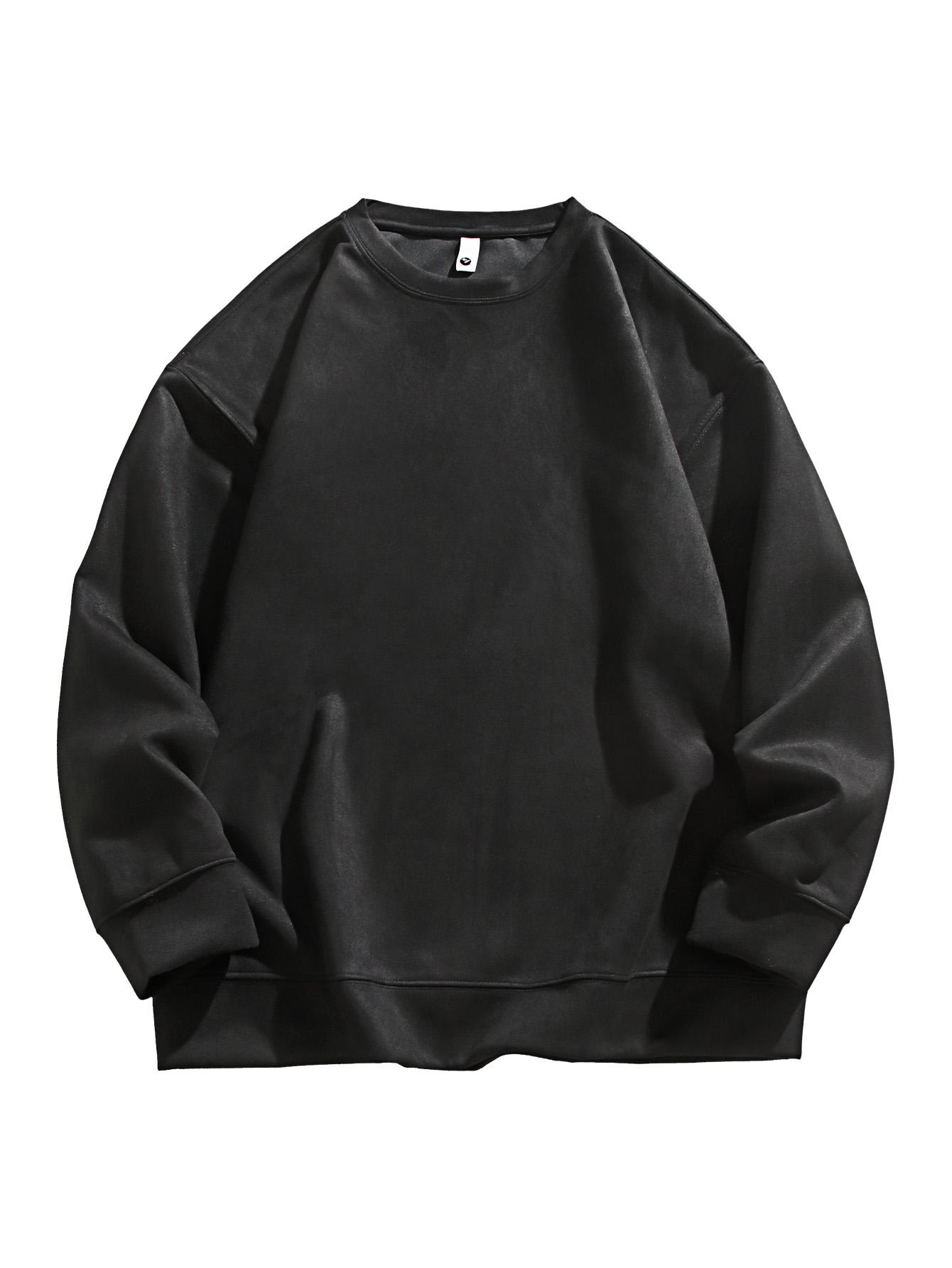 CCCMAI Men's Crewneck Sweatshirts, Long Sleeve Thermal Pullover Tops, Regular Fit Long Sleeve Round Neck Pullover for Spring Fall, Crewneck Top Menswear Casual Classic Stylish