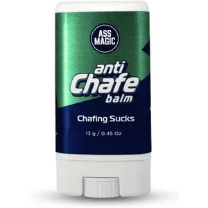Ass Magic Anti Chafe Balm Stick - Sweat & Water Resistant Anti-Chafing Solution | Ideal for Runners, Cyclists, Triathletes | Prevents Chub Rub & Blisters | Essential Workout & Sports Gear | 0.45 Oz