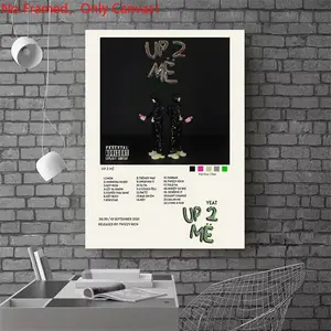 1 piece/set frameless canvas painting print poster, Popular hip-hop culture Characters realism art, Yeat - Up 2 Me Album Cover, gift for Rap Music loves, gift for bedroom, living room, mural, wall decoration, Home Wall Decor