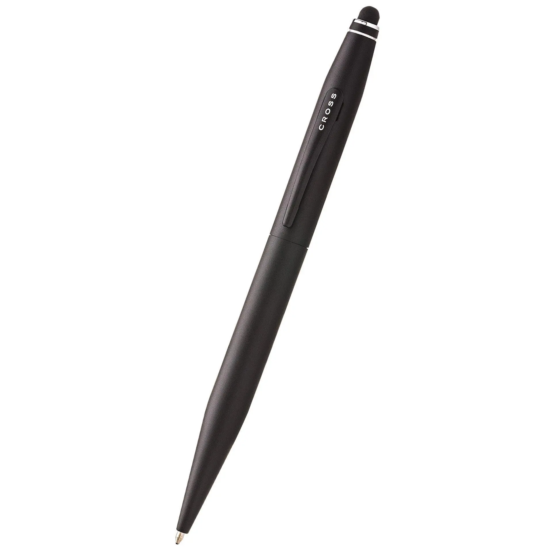Tech2™ Satin Black 2-in-1 Dual-Function Pen - Smooth Writing Ballpoint, 6mm Stylus with Conical Top, Compatible with Capacitive Touchscreen Devices, Office Stationery, Gift Option, Smooth Writing Pens