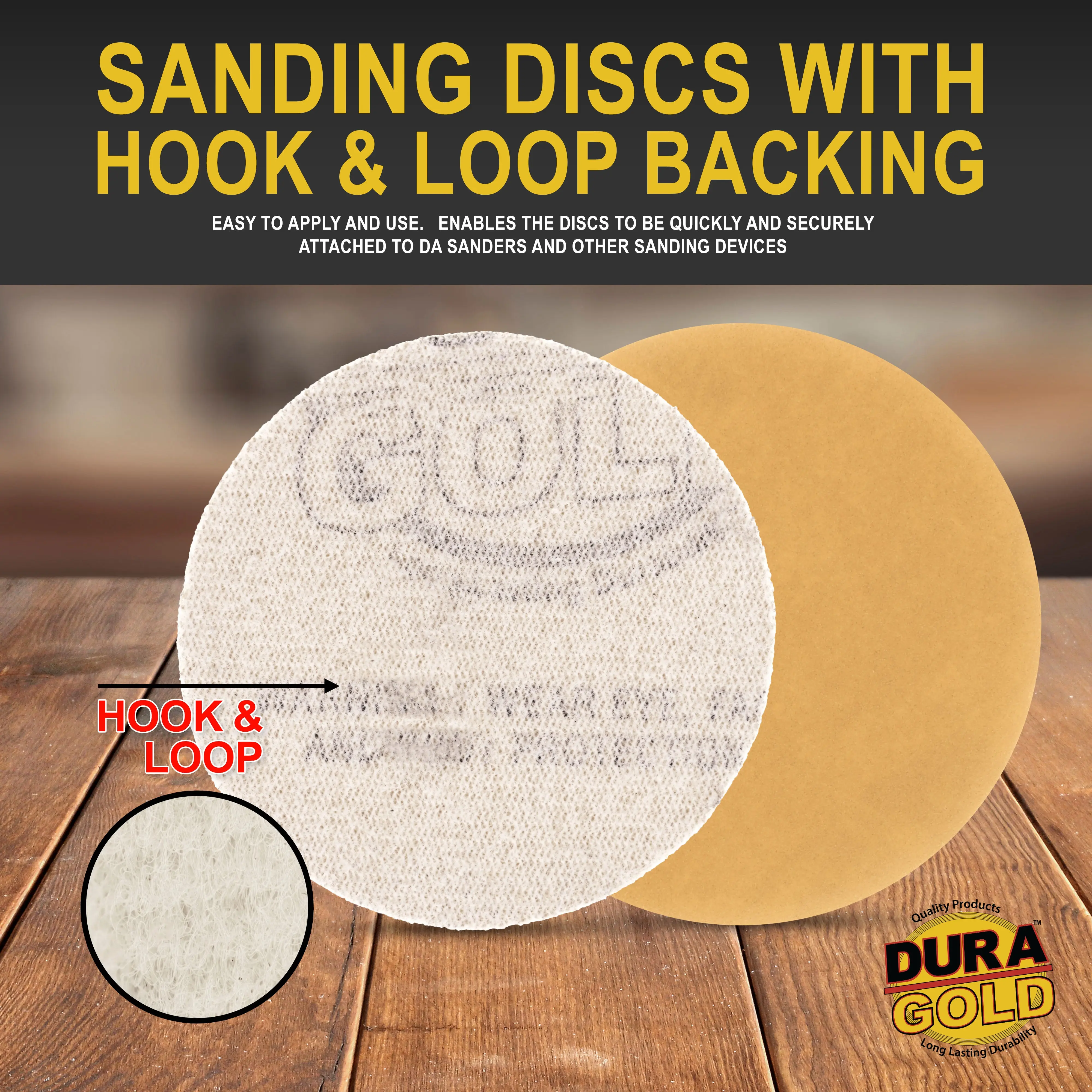 600 Grit - 3" Gold Hook & Loop Sanding Discs for DA Sanders - Box of 40