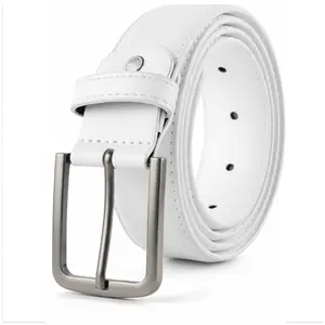 Mens Leather Belt, Casual Dress Belts For Men, Classic Design Pin Buckle