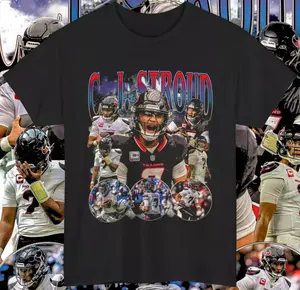 C.J. Stroud T-Shirts Graphic Tee Vintage Houston Football Unisex, Apparel for Game Day, Gift for Football Fans