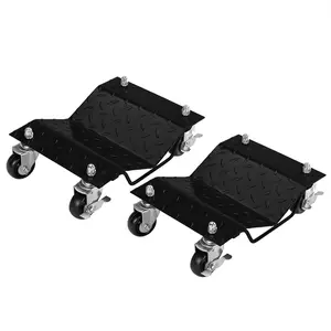 GARVEE 2-Pack 4 Tire Wheel Dolly Set, Heavy Duty Premium Manganese Steel Construction, 3000 Lbs Capacity, Anti-Skid & Recessed Design, 360° Rotatable Black Wheels for Easy Vehicle Movement
