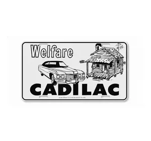 Welfare Cadillac License Plate, Funny Vintage Aluminum Vanity Tag 12x6, Classic Humor Car Decor, Retro Gift