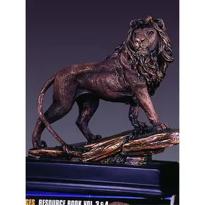 Marian Imports F53143 11 x 11 in.Treasure of Nature Howling Bronze Lion Statue
