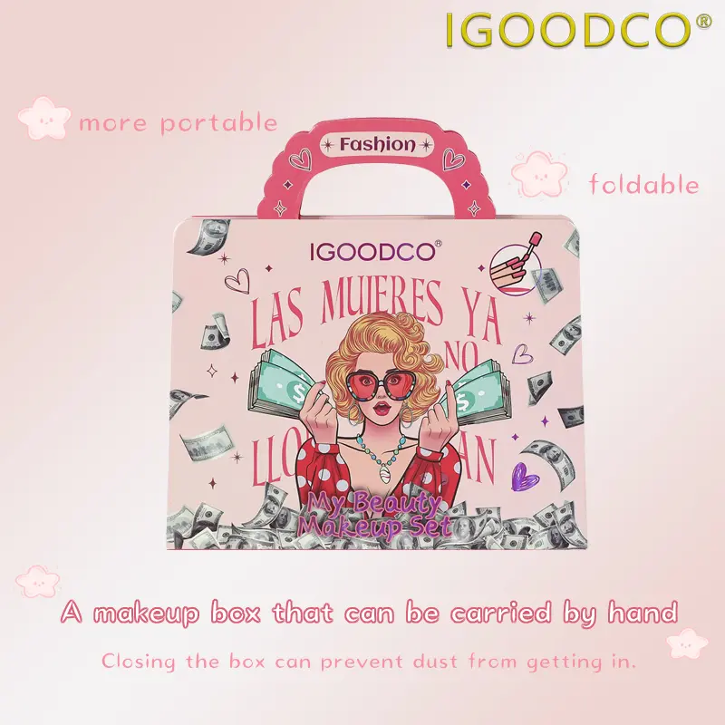 Igoodco 30-Color Unisex Kids Makeup Kit, Handheld Portable Makeup Ball with Eyeshadow, Cosmetic Beauty Kit for Ages 3-16, 60 Months