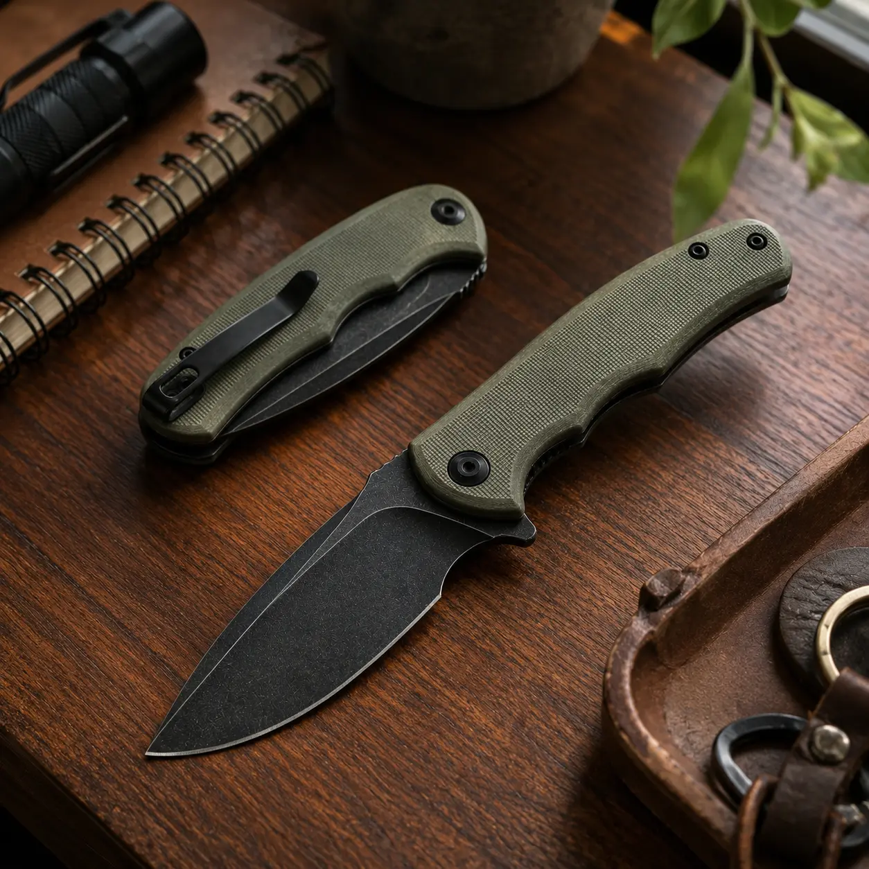 Men's Compact EDC Folding Knife - 2.98-in D2 Steel Blade, Textured G10 Handle, Pocket Clip - Outdoor EDC Tools for Camping, Hiking, Knives