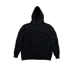 Autumn and Winter New Rhinestone Rhinestone Hooded Sweater crew neck long sleeve sweater for men and women