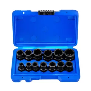 13X Impact Bolt Extractor Set Nut Remover Set Stripped Extraction Socket Tools