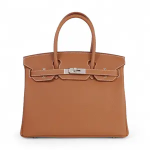 Pre-owned HERMÈS Togo leather Tote Bags HERMES Birkin 30 2024 W stamp 37 Gold tote bag 4000013711784