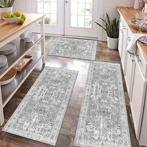 Bohemian Style Kitchen Mat Set, Non-Slip Soft Carpet for Kitchen Living Room Bathroom, Durable Fashionable Home Decor Mats, Bohemian Area Rug