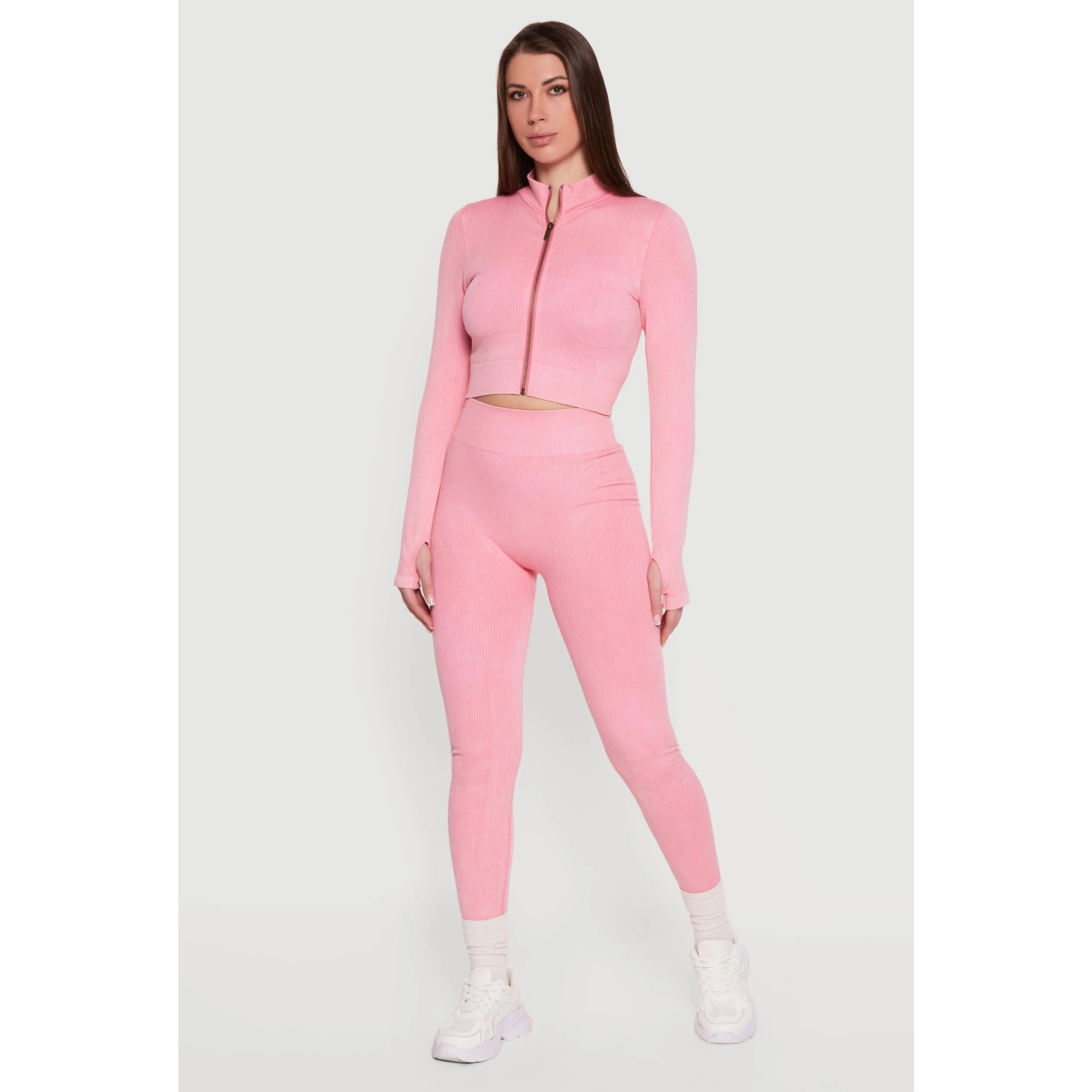 Compression Rib Seamless High Waisted Leggings