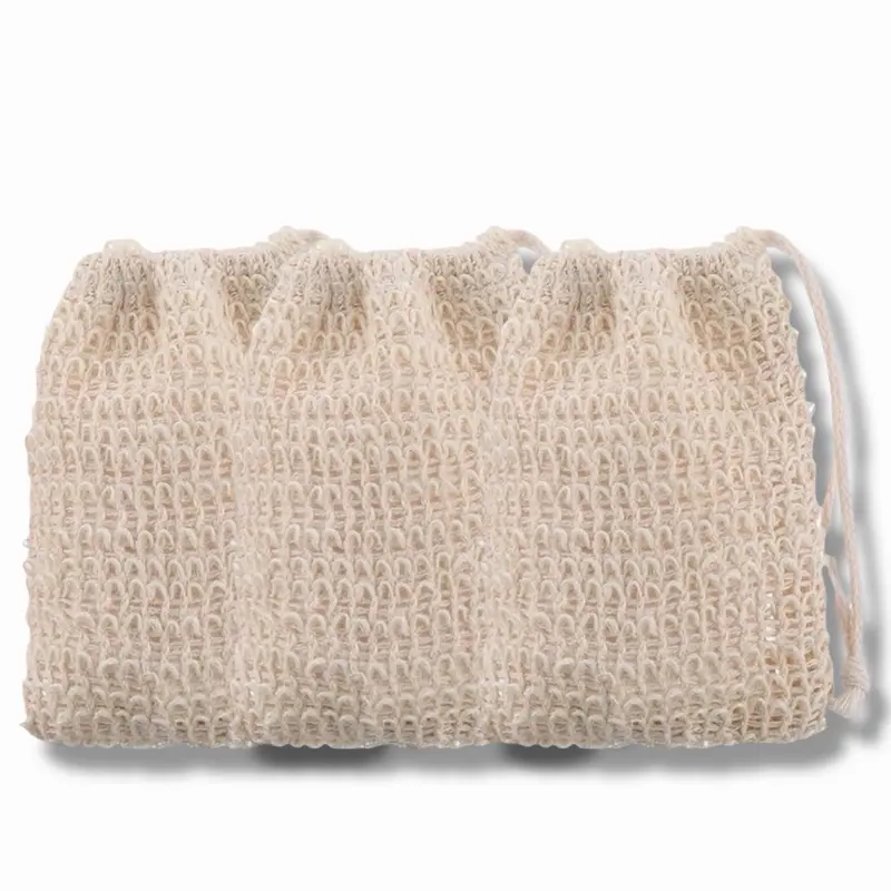 Tri bundle: Soap Bags Mesh Exfoliating, 100% Natural Sisal Soap Pouch, Soap Savers
