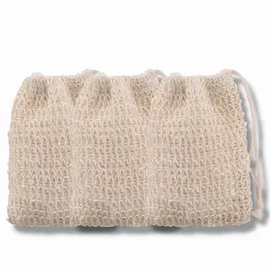 Tri bundle: Soap Bags Mesh Exfoliating, 100% Natural Sisal Soap Pouch, Soap Savers