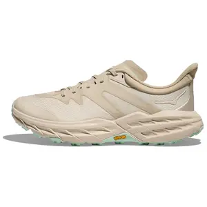 Hoka One One Speedgoat 5 Low-Top Trail Running Shoes for Men and Women with Comfort, Durability, Cushioning, and Support in Oatmeal Color Trending Shoes, House White Official Shoes to Get / Maison Mihara