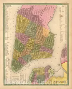 City of New York - Mitchell's Map, 1846 | Historical Map Reproduction