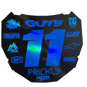 ODI Style Front Number Plate Decal — 11 Logo — Metalic Blue