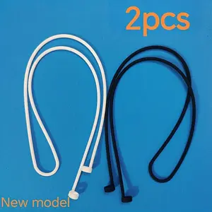 2pcs Soft Silicone Wireless Earphone Lanyard, Durable Elastic, Skin-Friendly, Soft and Odorless, Anti-Loss Sports Accessory