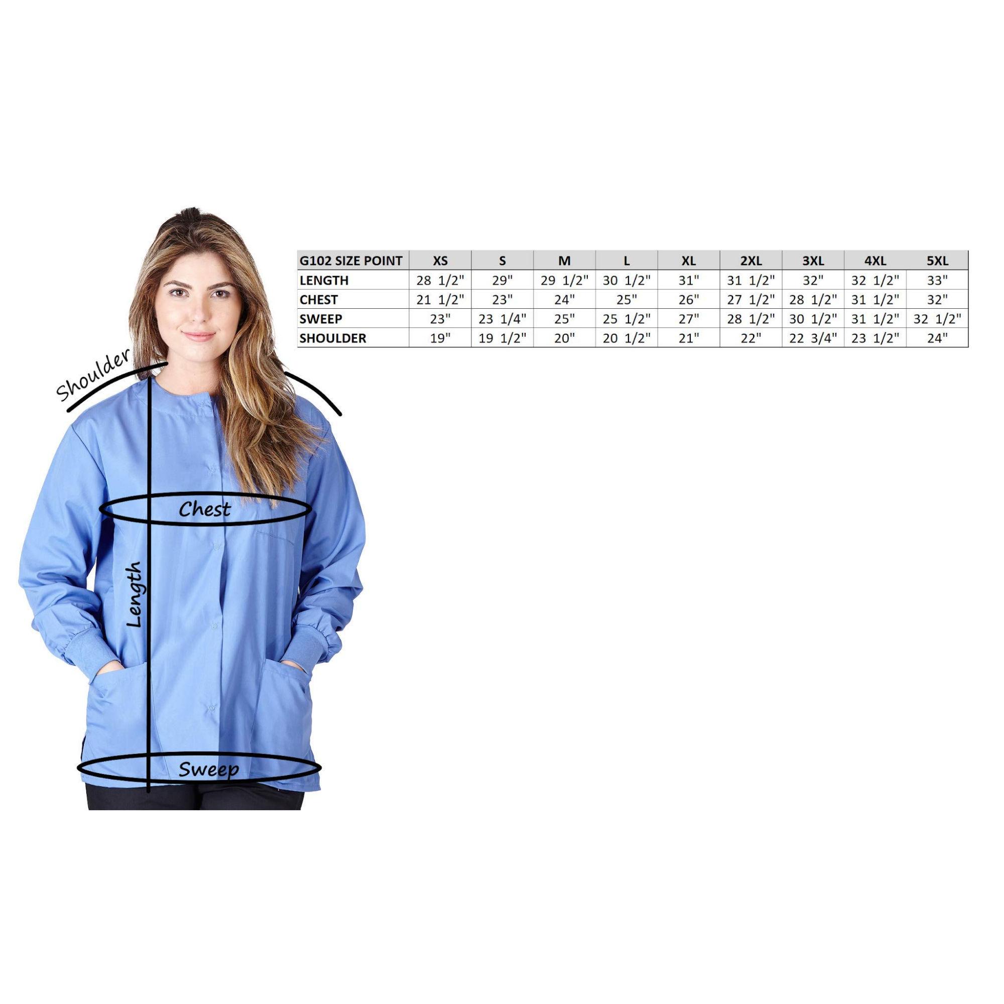 Natural Uniforms Warm Up Scrub Jacket – Classic Fit Medical Jacket with Knit Cuffs & 3 Pockets, Durable Nurse Workwear