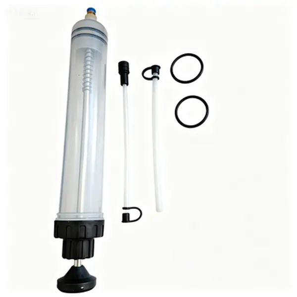 500mL Capacity Manual Pump Automotive Maintenance Fluid Transfer Syringe - Plastic Body, Precise & Controlled Efficient Transfer, Engine & Brake Fluid Puller Tool with Accessories & 2 Black O-Rings, Ease of Use