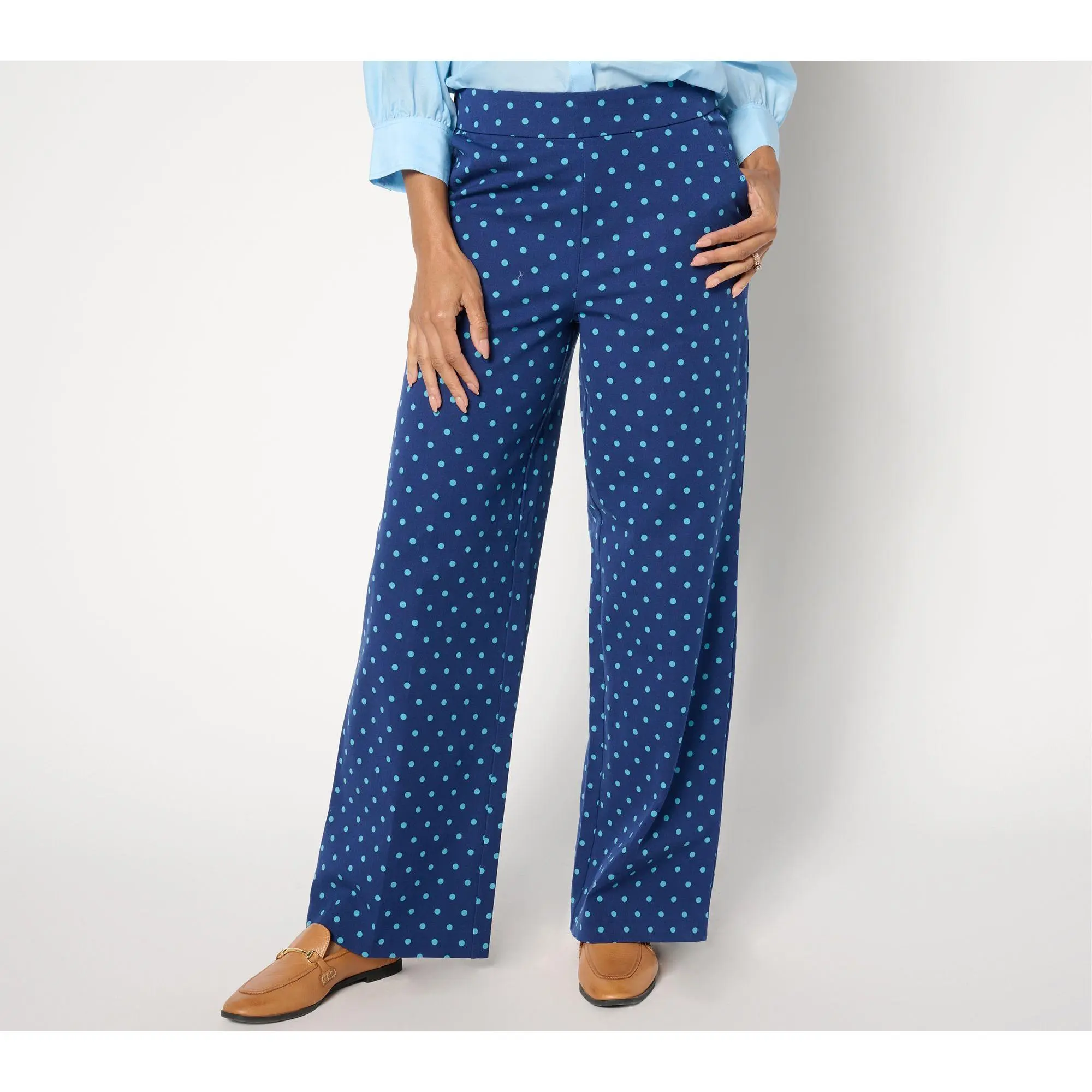 Isaac Mizrahi Live! Petite 24/7 Stretch Printed Straight Pants