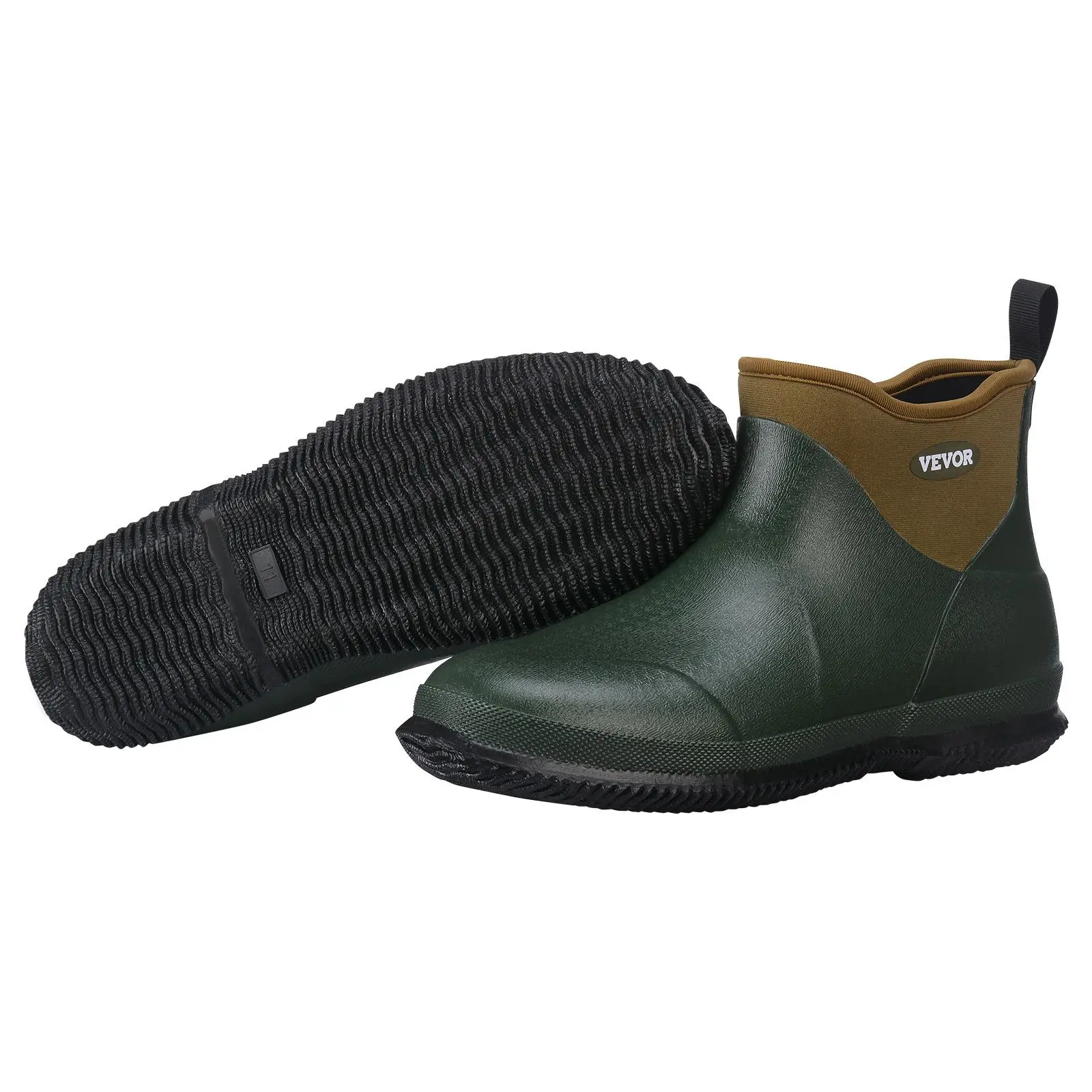 【summerfinds】VEVOR Women's Deck Boots, Waterproof Fishing Rain Boots, Anti-Slip Ankle Rubber Boots, Gardening Insulated Mud Boots, Neoprene Rubber, Lightweight & Durable, for Manufacturing, Farming, Size 11 US
