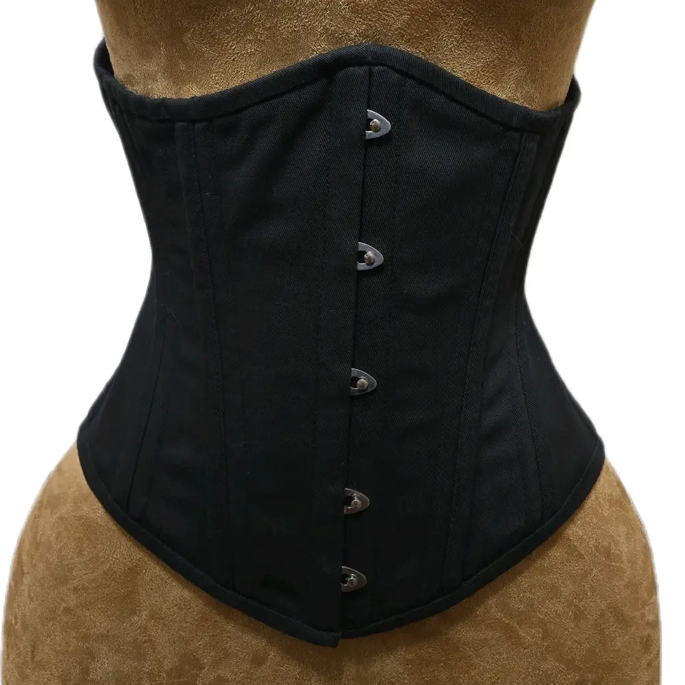 Black Cotton Corset | 24" Waist Goal | 12" Length