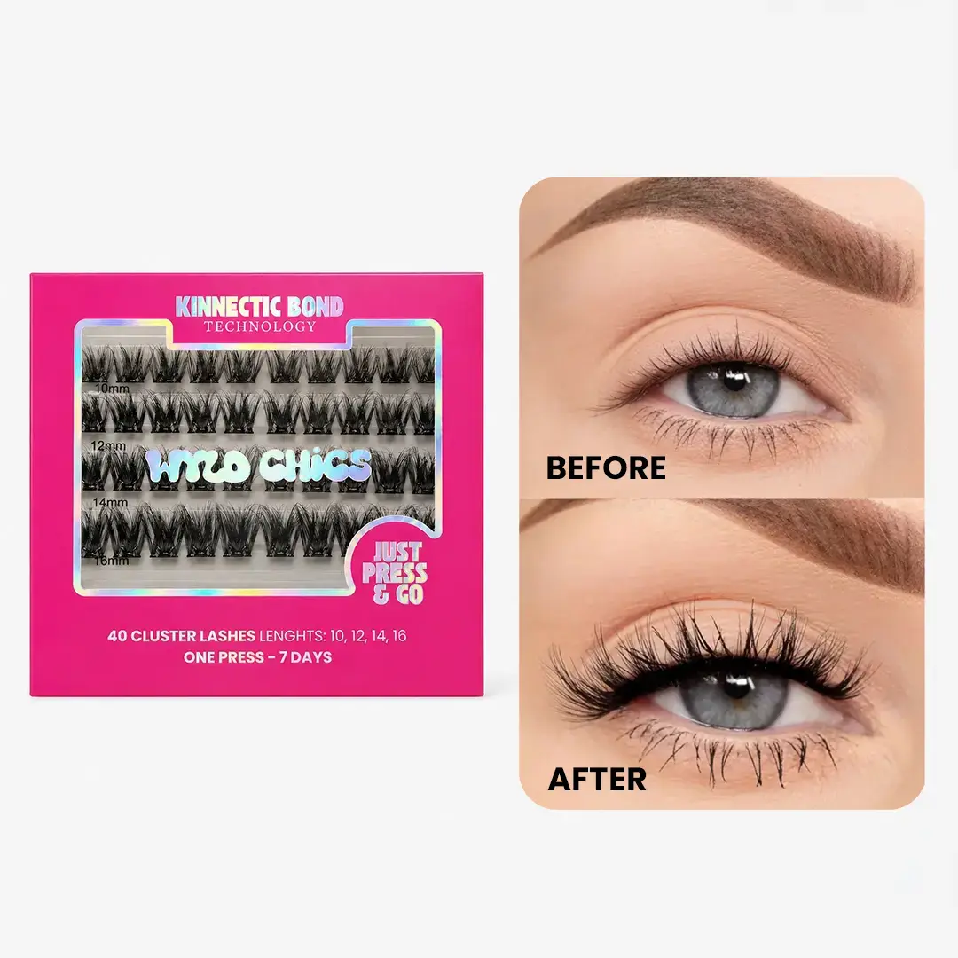 NSFW - 40 PCS Self Adhesive Eyelashes Clusters Kit - DIY Eyelashes Pre Glued No Glue - One step press and go