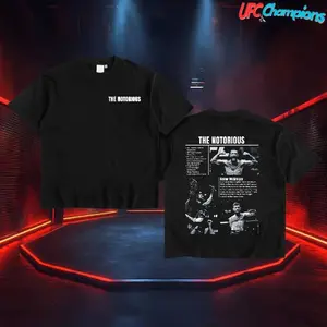 Conor McGregor UFC Heavy Cotton T-shirt Triple G Boxing Fight Night Shirt Fan Apparel Menswear Direct-to-garment Breathable Printing.