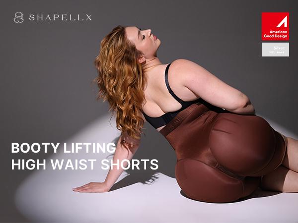 Shapellx AirSlim Brand Logo Shaping High-Rise Shorts Tummy Tucking Butt Lift Comfort Shapewear Basic Fajas Colombianas Womenswear