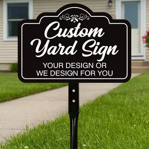 Custom Aluminum Yard Sign with 16" Stake Personalized Metal Outdoor Sign Fully Customizable Lawn Marker for Home Business Events UV Resistant Weatherproof Ink Durable Design for Longevity