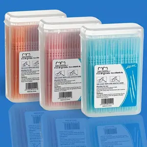 100pcs Toothpick Double-ended Interdental Brushes, Deep Cleaning Interdental Brush For Proper Oral Care, Portable Disposable Hygienic Interdental Brush For Travel Daily Life