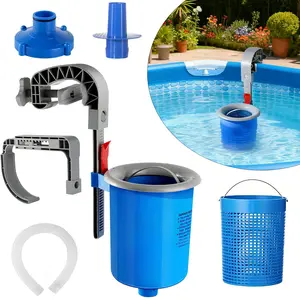 Above Ground Pool Surface Skimmer, Adjustable Height Wall Mount Surface Debris Filter (with Removable Skimmer Basket), Floating Pool Filter, Pool Cleaning Maintenance Kit summervibes☀️