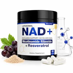 NAD+ Supplement with Nicotinamide Riboside & Resveratrol - 1000mg Formula for Women & Men - Brain Function, Memory & Focus - 80 Capsules