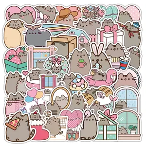 50pcs Fat Cat Series Stickers Decal Set, Suitable for Scrapbooks, Diaries, Laptops, Water Bottles, Cars, Etc., Featuring Faith-based Designs and Carrying Positive Messages As Gifts.